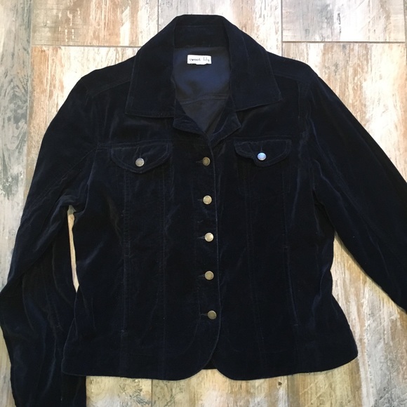 Sweet Lily Jackets & Blazers - black velvet  jacket